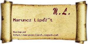 Maruncz Lipót névjegykártya